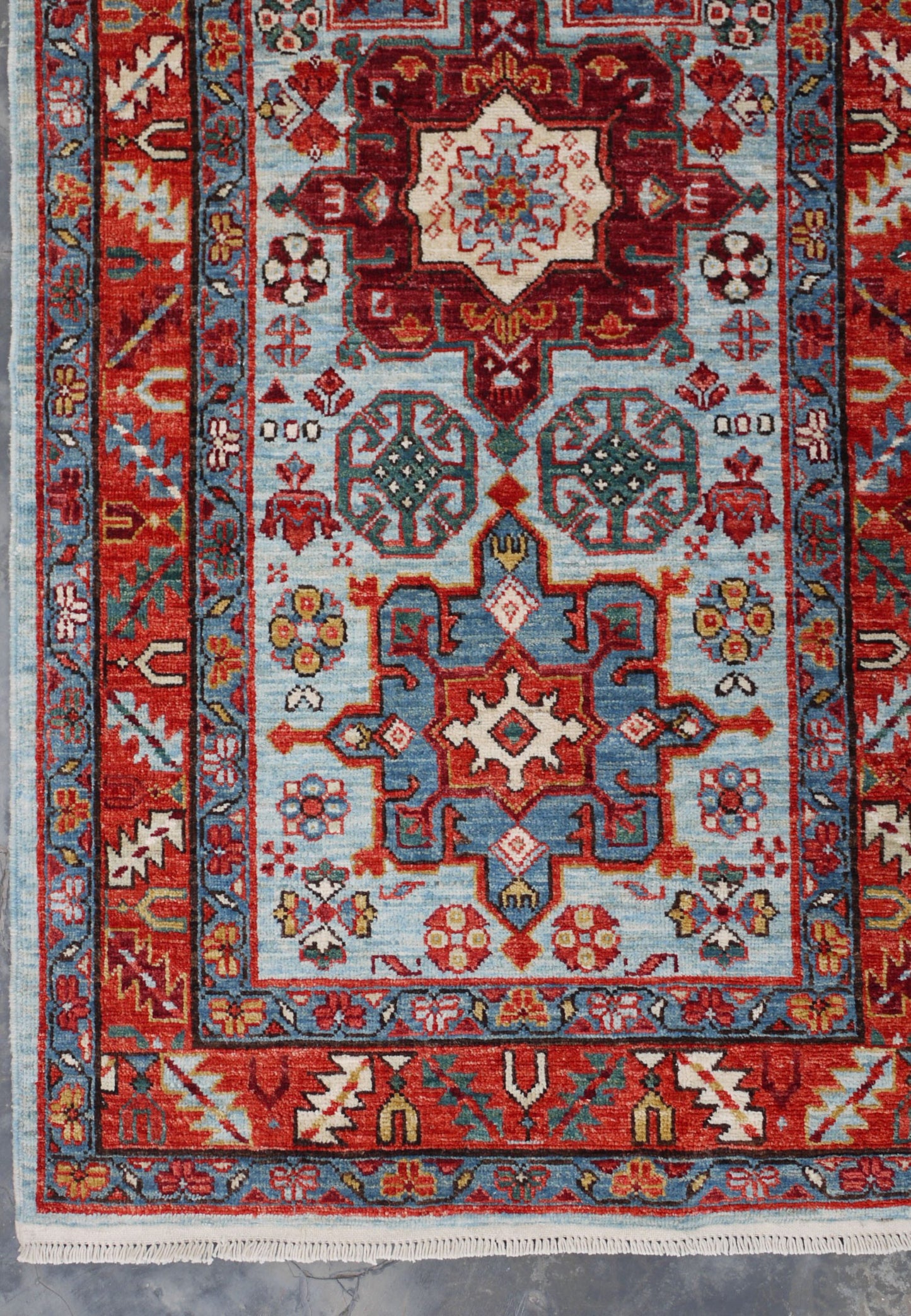 Afghan Turkaman Heriz-inspired 427x78cm | Rug# 26814