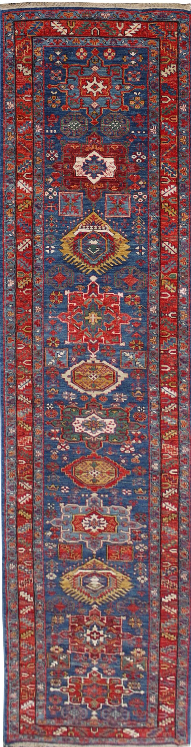 Afghan Turkaman weave, 19th century Heriz-inspired 460x85cm | Rug# 26815