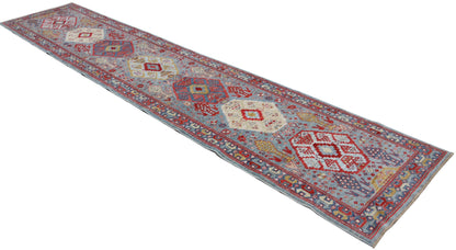 Afghan Turkaman Caucasian-inspired 411x85cm | Rug# 26816