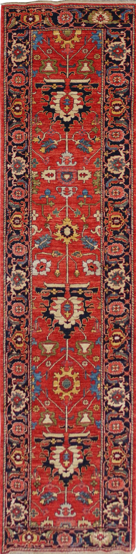 Afghan Turkaman Heriz-inspired 390x81cm | Rug# 26817