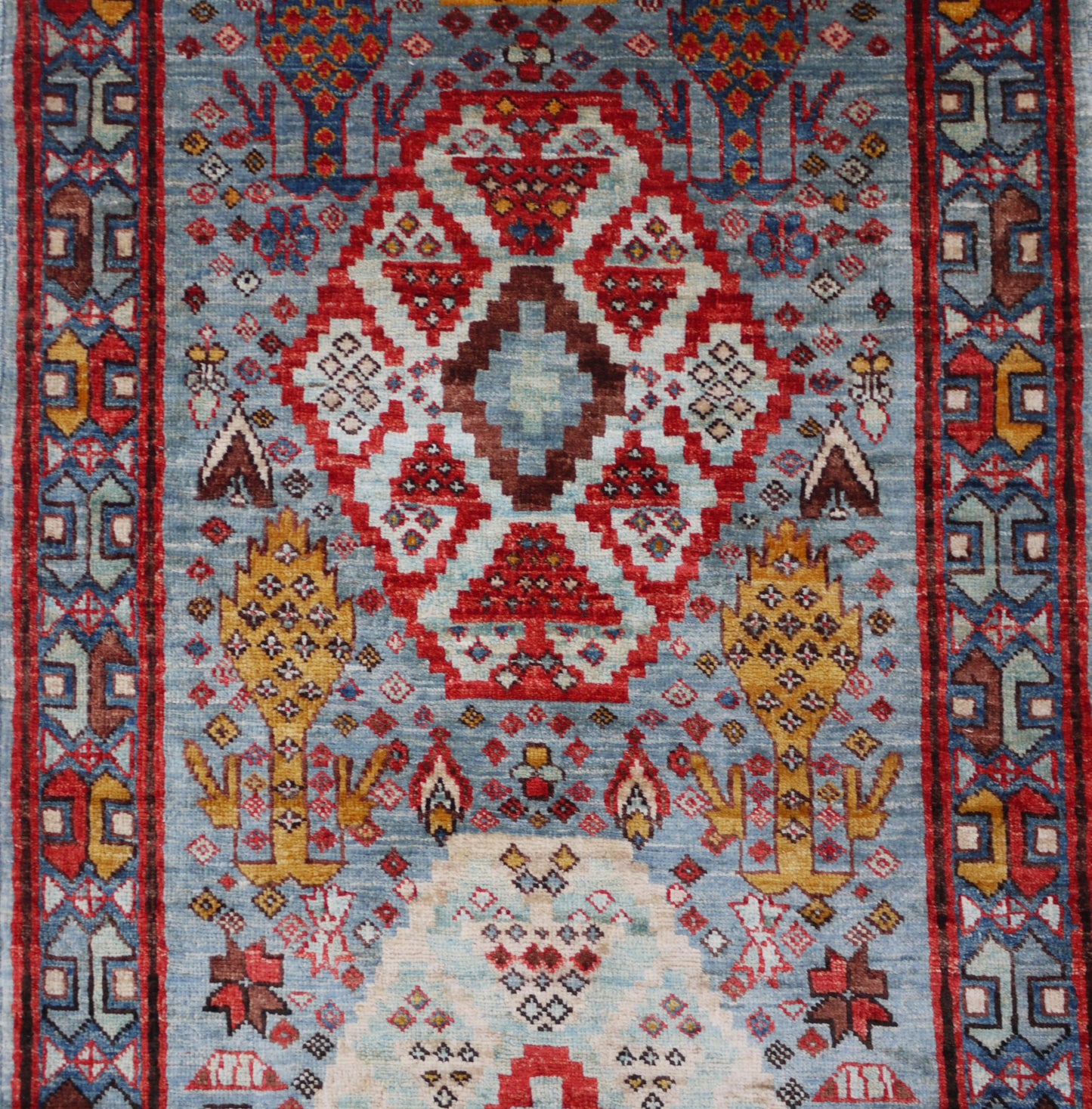 Afghan Turkaman Caucasian-inspired 408x78cm | Rug# 26818