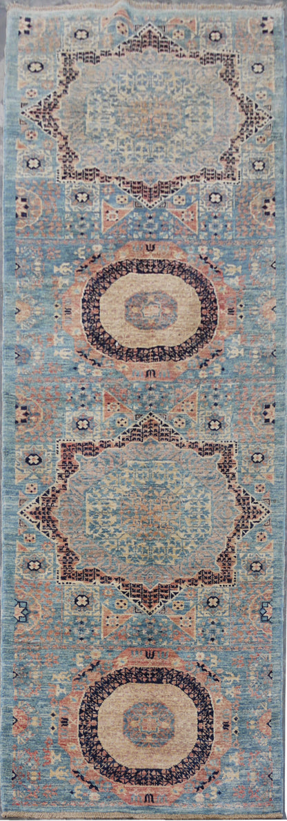 Afghan Turkaman Mamluk-inspired 286x83cm | Rug# 26820