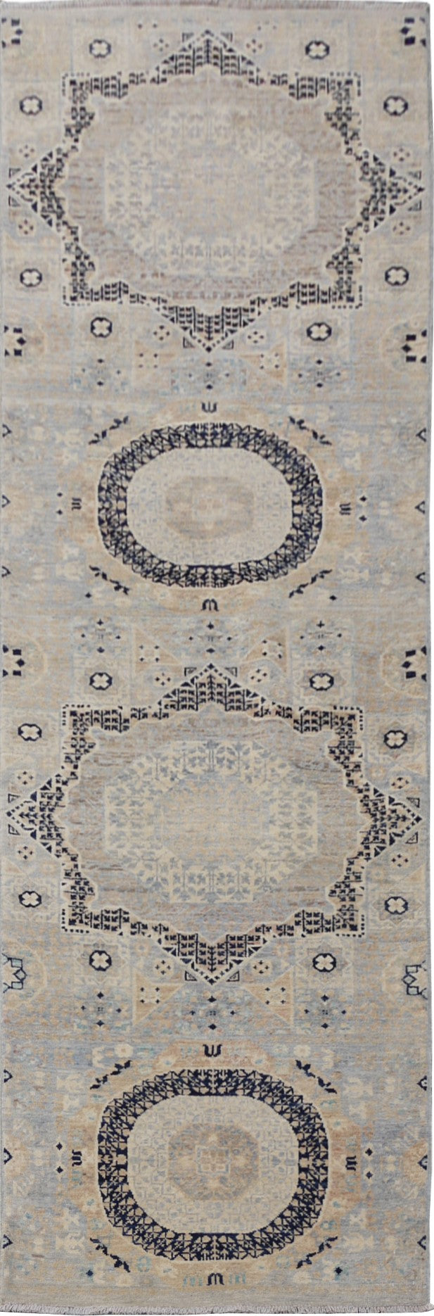 Afghan Turkaman weave, 15th century Mamluk inspired 286x83cm | Rug# 26822