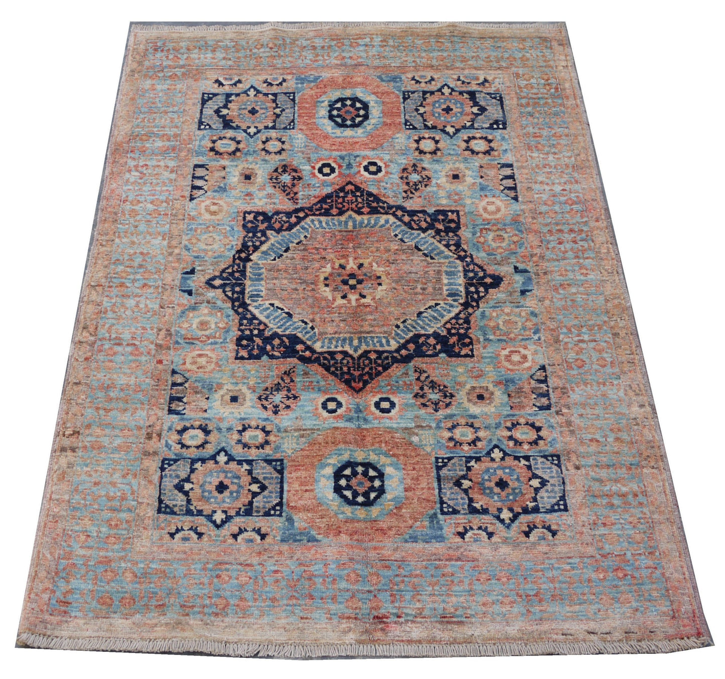 Afghan Turkaman Mamluk-inspired 145x100cm | Rug# 26829