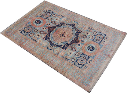 Afghan Turkaman Mamluk-inspired 145x100cm | Rug# 26829