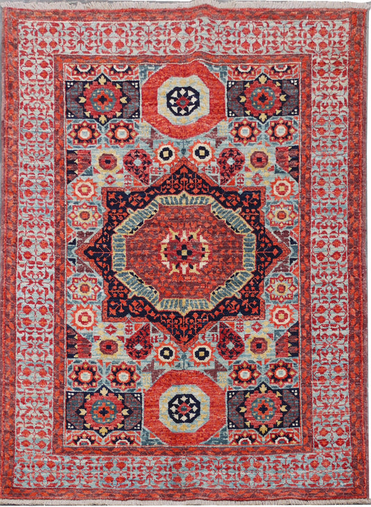 Afghan Turkaman Mamluk-inspired 148x100cm | Rug# 26830