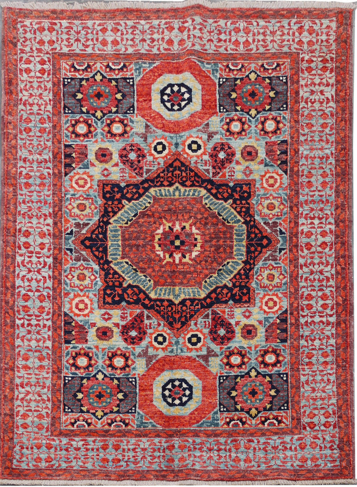 Afghan Turkaman weave, 15th century Mamluk design 148x100cm | Rug# 26830