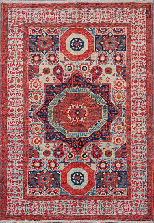 Afghan Turkaman Mamluk-inspired 142x99cm | Rug# 26831