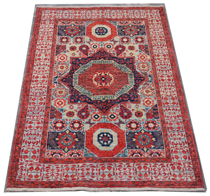 Afghan Turkaman Mamluk-inspired 142x99cm | Rug# 26831