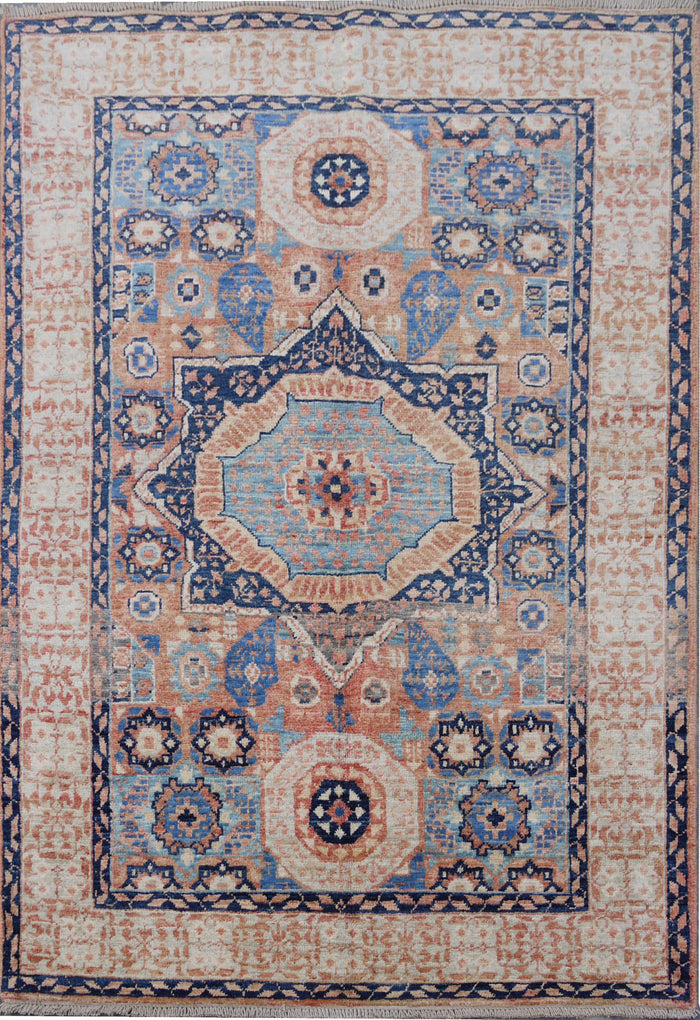 Afghan Turkaman weave in Mamluk design 146x99cm | Rug# 26832