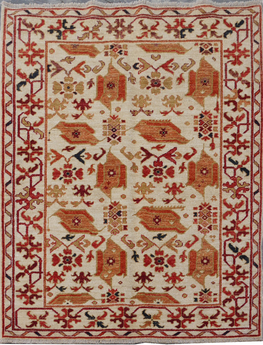 Afghan Turkaman Anatolian-Bird-Rug 145x104cm | Rug# 26833