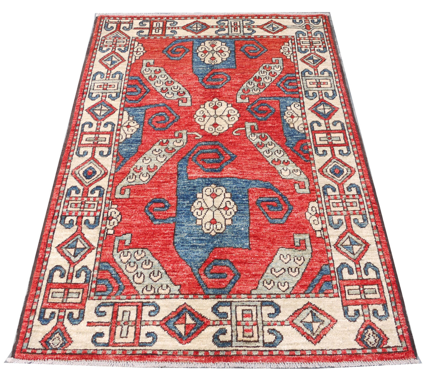 Afghan Turkaman pinwheel-Kazak-inspired 155x96cm | Rug# 26836