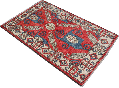 Afghan Turkaman pinwheel-Kazak-inspired 155x96cm | Rug# 26836