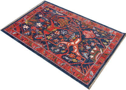 Afghan Turkaman weave in 16th century Garous-Bijar design 152x101cm | Rug# 26838