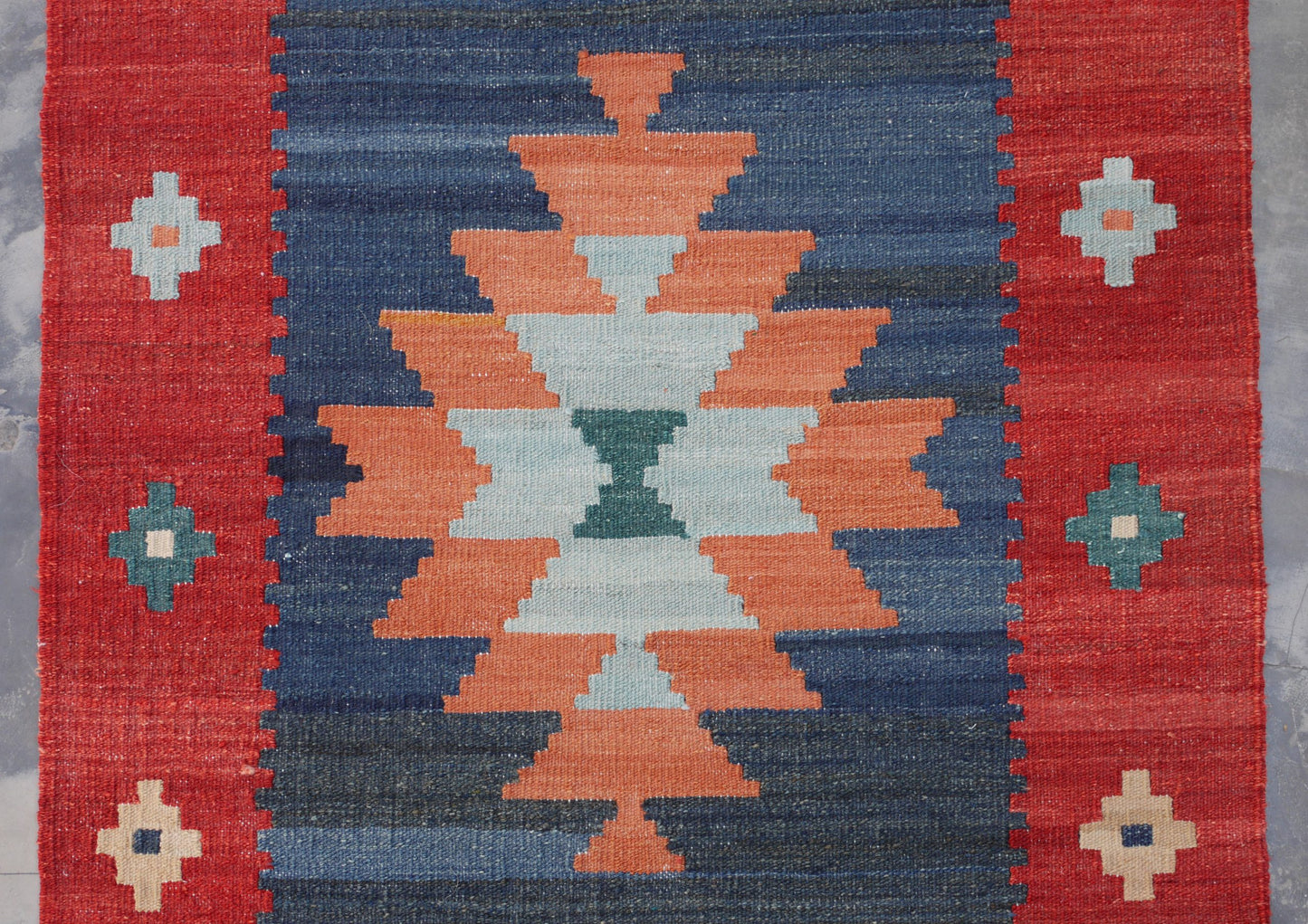 Turkaman weave Kilim, inspired by antique Anatolian design 460x77cm | Rug# 26849