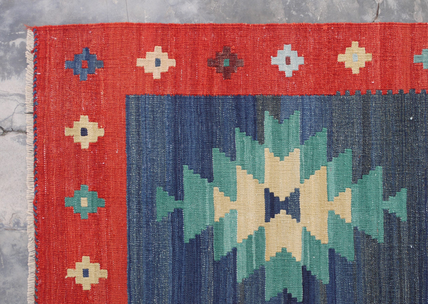 Turkaman weave Kilim, inspired by antique Anatolian design 460x77cm | Rug# 26849