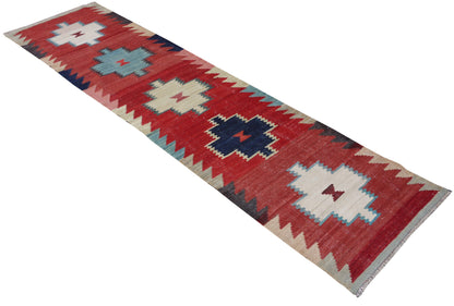 Modern Afghan maimaneh-Kilim 302x75cm | Rug# 26854