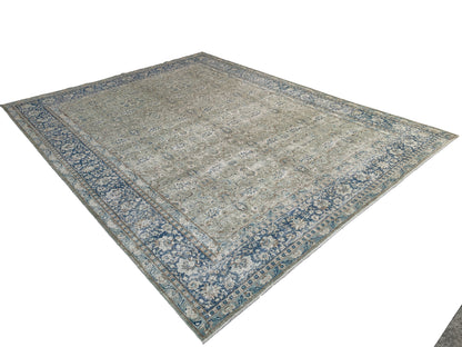 Vintage and distressed Persian Kerman 347x270cm | Rug# 27148