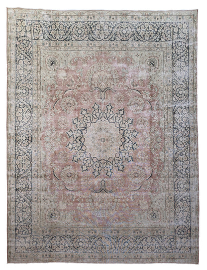 Vintage and distressed Persian Kerman 396x300cm | Rug# 27152