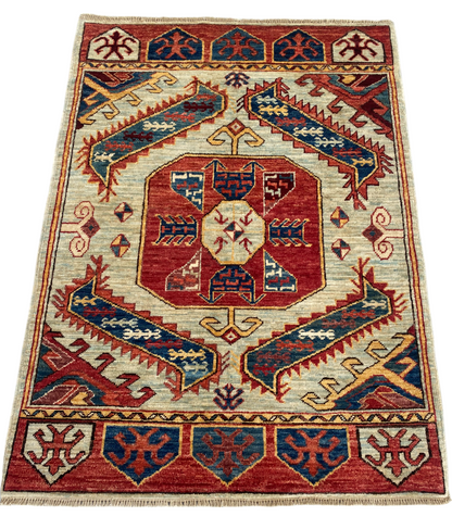 Afghan Turkaman weave, 19th-century Caucasian design 126x88cm | Rug# 27153