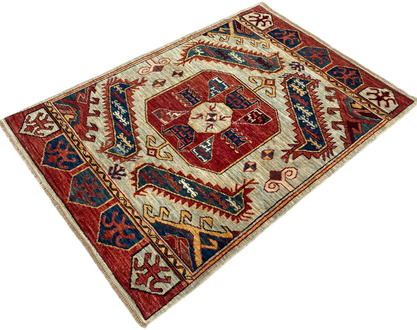 Afghan Turkaman weave, 19th-century Caucasian design 126x88cm | Rug# 27153