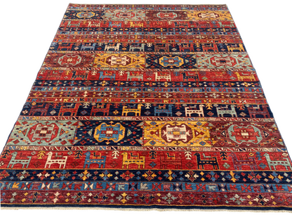 Afghan Turkaman weave, 19th-century Caucasian design 246x181cm | Rug# 27154