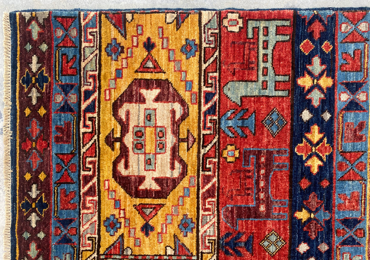 Afghan Turkaman weave, 19th-century Caucasian design 246x181cm | Rug# 27154