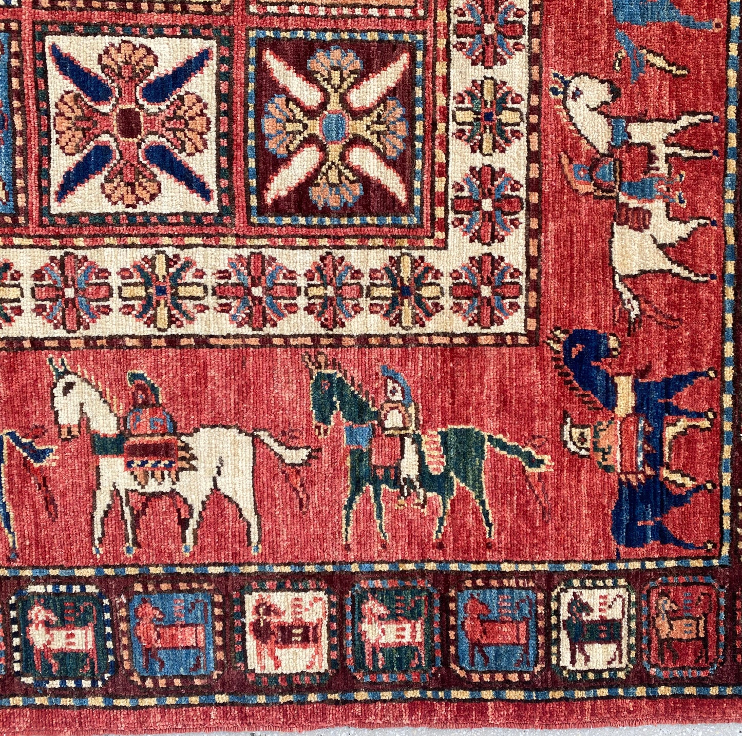 Afghan Turkaman weave, 19th-century Caucasian design 150x148cm | Rug# 27155