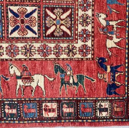 Afghan Turkaman weave, 19th-century Caucasian design 150x148cm | Rug# 27155