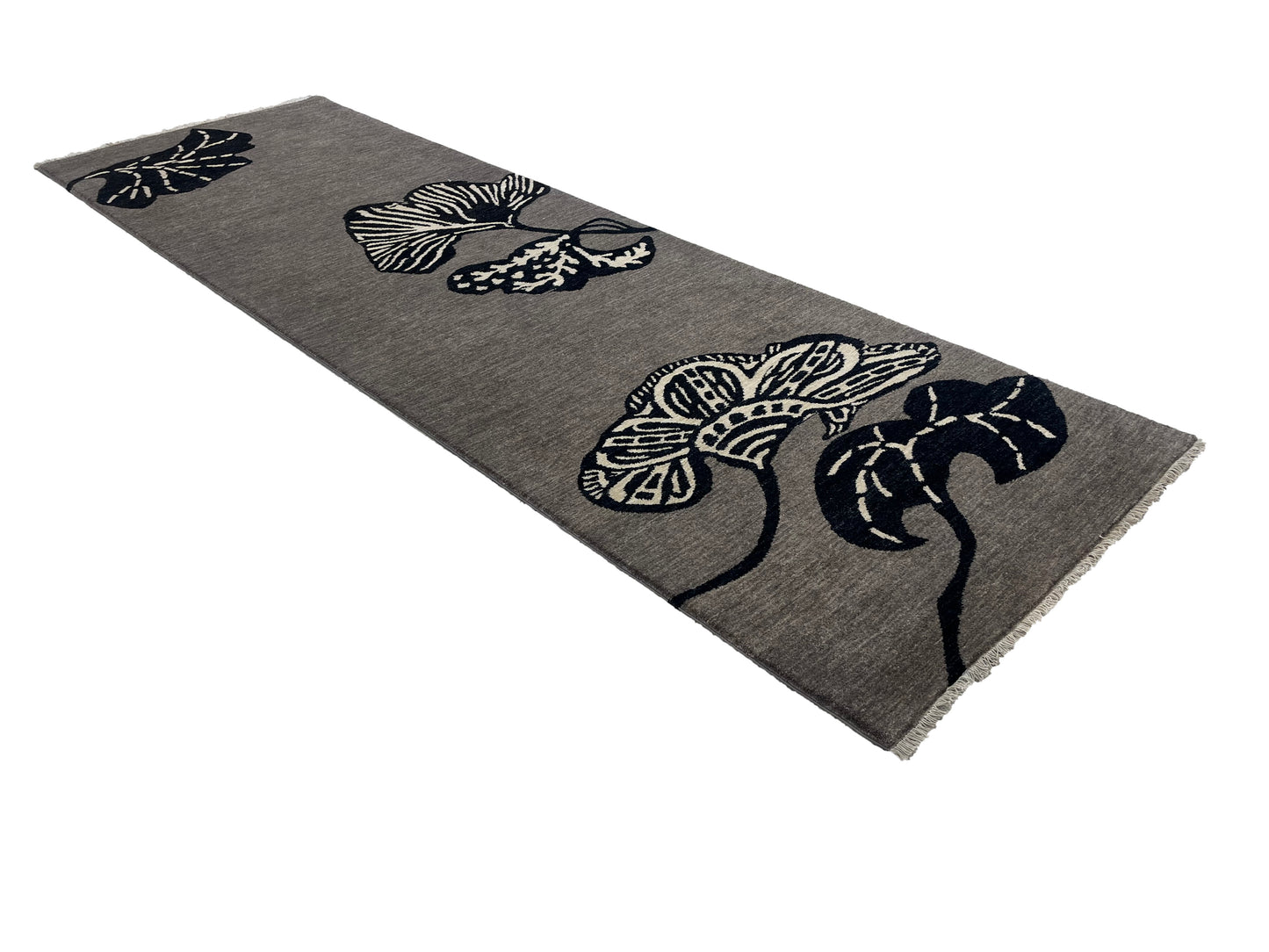 Hand knotted modern designer rug 370x117cm | RUG # 27164