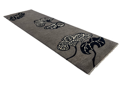 Hand knotted modern designer rug 370x117cm | RUG # 27164