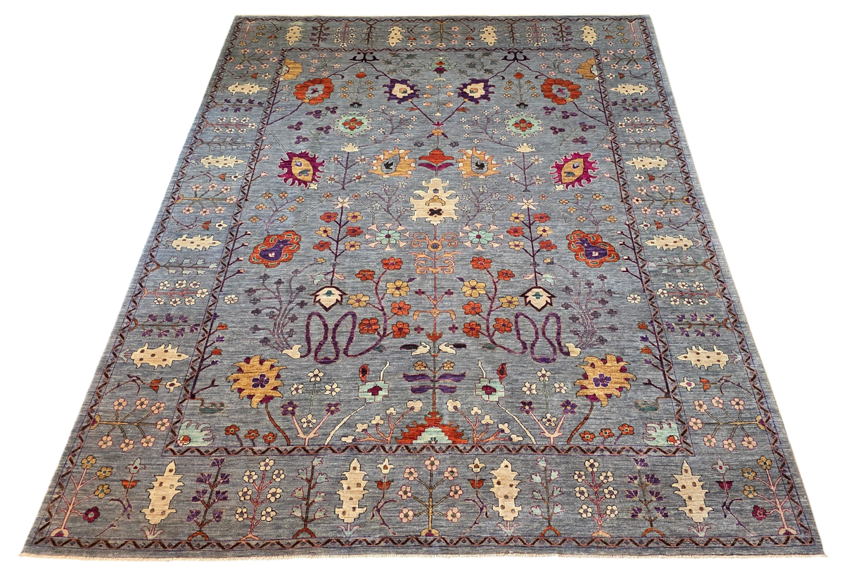 Custom-Made Afghan Tree-of-Life Rug, 355x272 cm | Rug# 27169