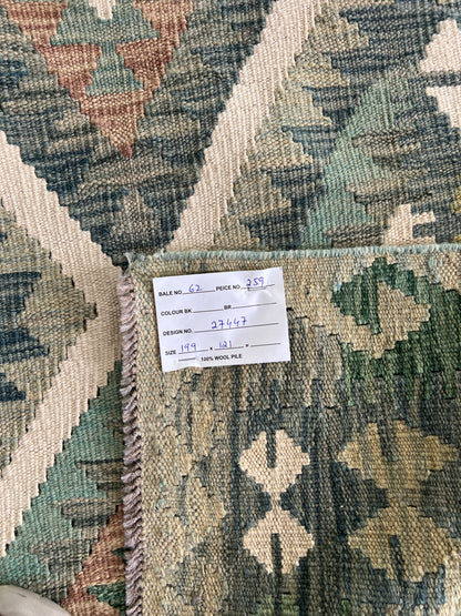 Flatweave kilim, Maimaneh-Afghan 199x121 cm | Rug# 27447