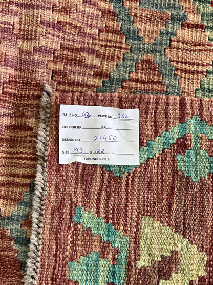 Flatweave kilim, Maimaneh-Afghan 193x122cm | Rug# 27450