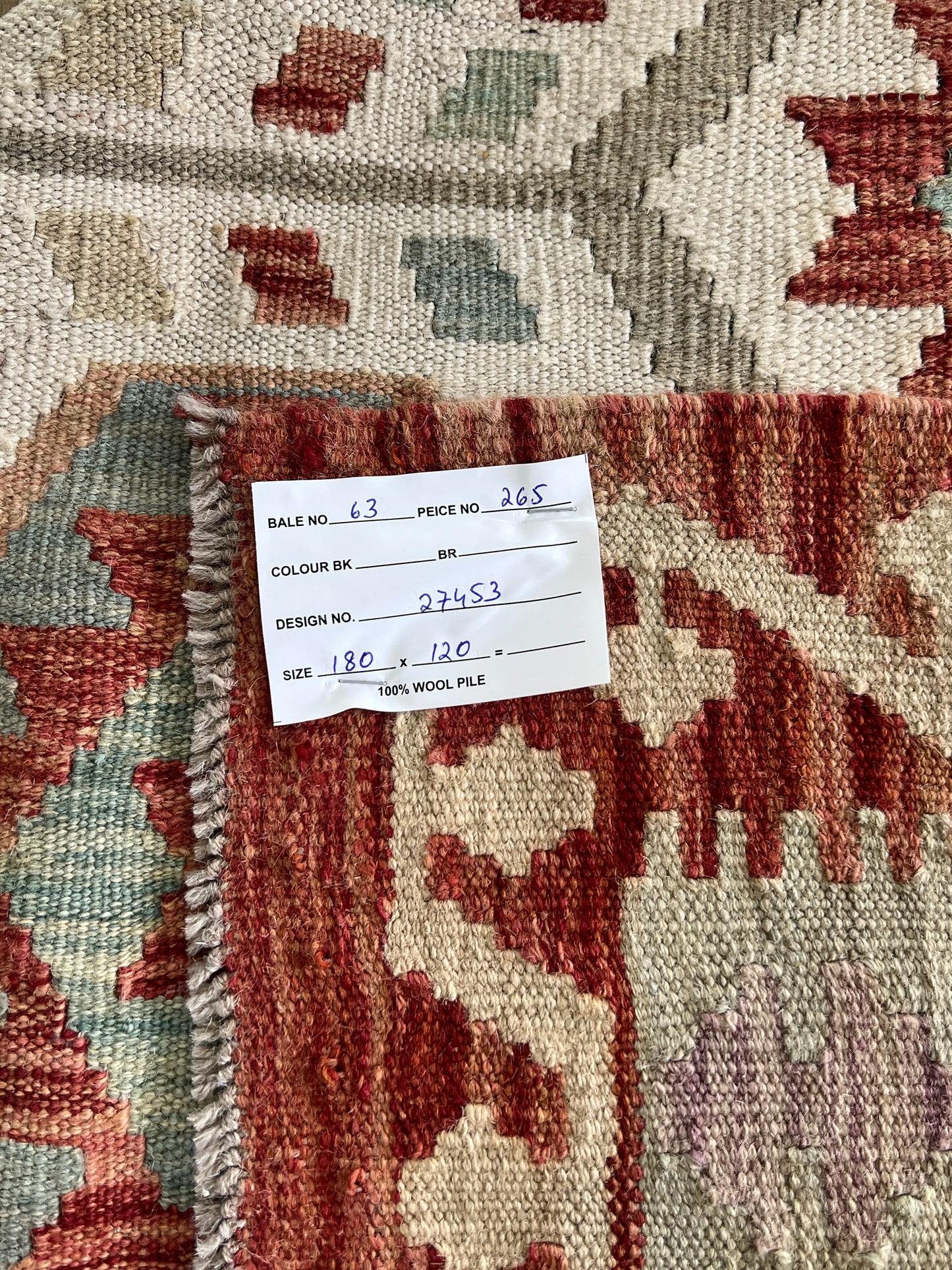 Flatweave kilim, Maimaneh-Afghan 180x120cm | Rug# 27453