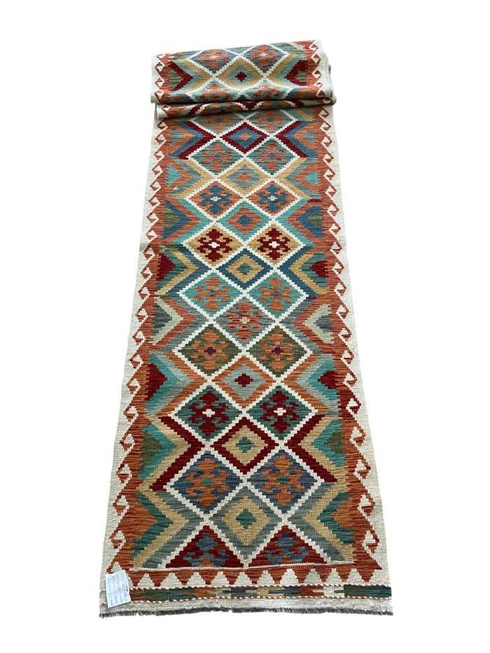 Flatweave kilim, Maimaneh-Afghan 506x80 cm | Rug# 27454