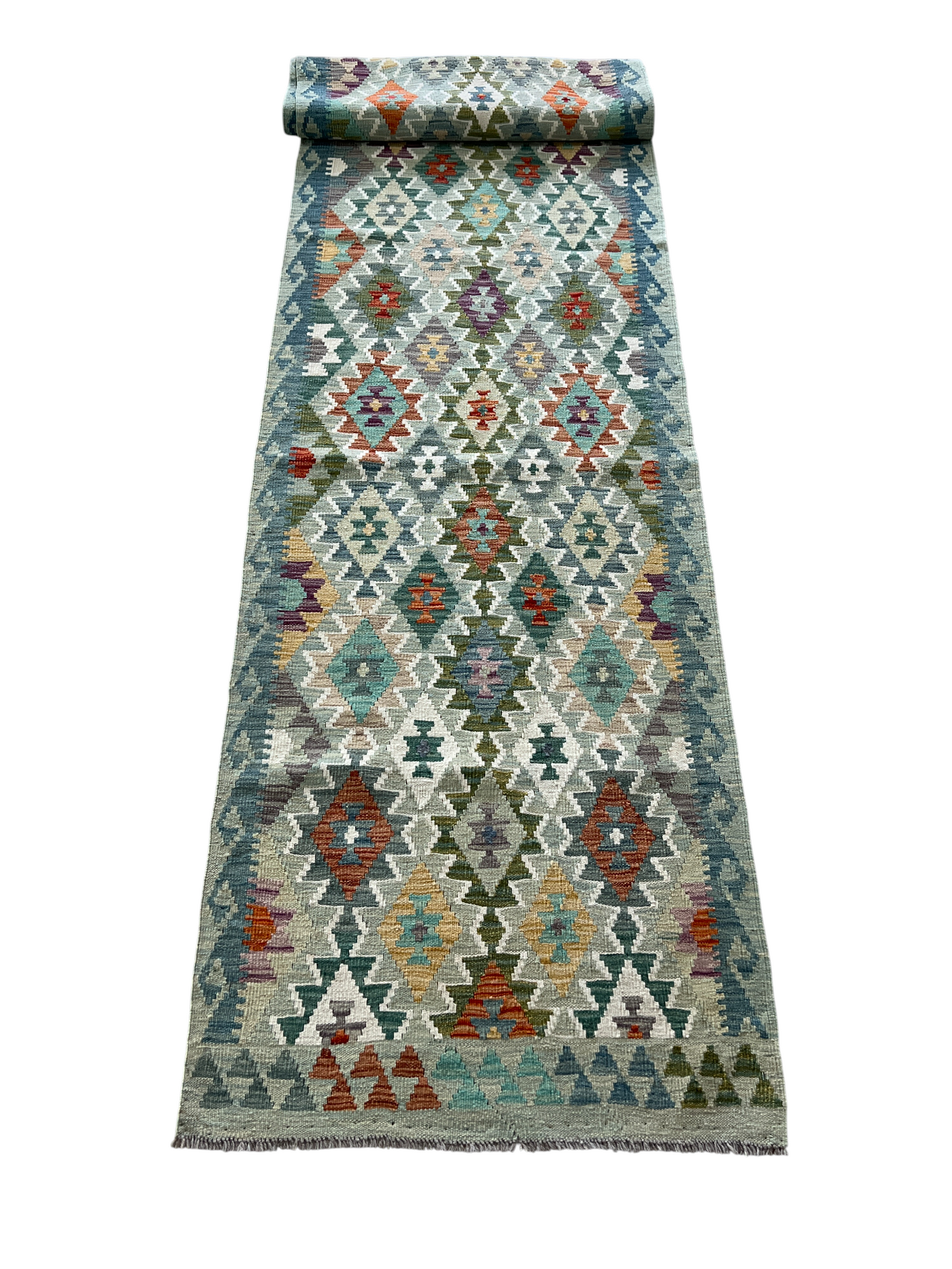 Flatweave kilim, Maimaneh-Afghan 482x83 cm | Rug# 27455