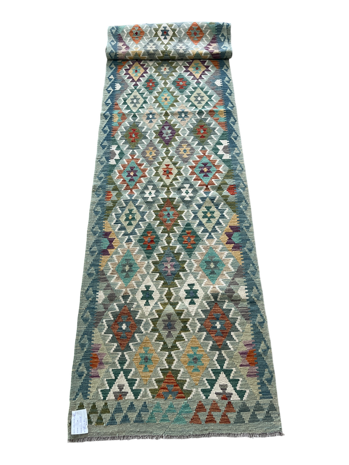 Flatweave kilim, Maimaneh-Afghan 482x83 cm | Rug# 27455