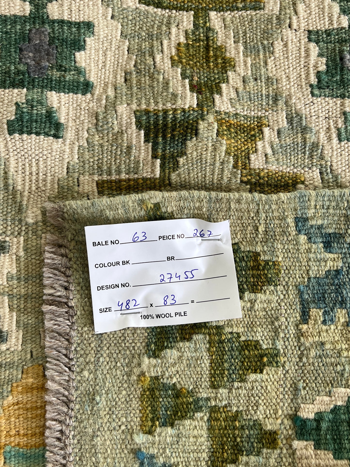 Flatweave kilim, Maimaneh-Afghan 482x83 cm | Rug# 27455