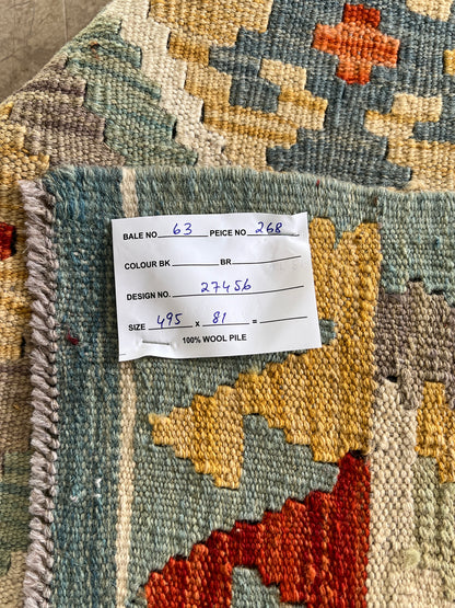 Flatweave kilim, Maimaneh-Afghan 495x81cm | Rug# 27456