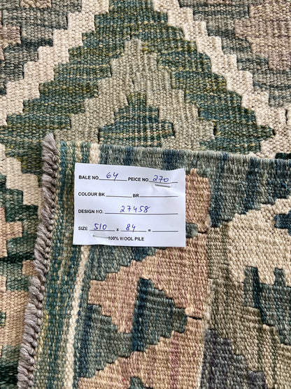 Flatweave kilim, Maimaneh-Afghan 510x83 cm | Rug# 27458