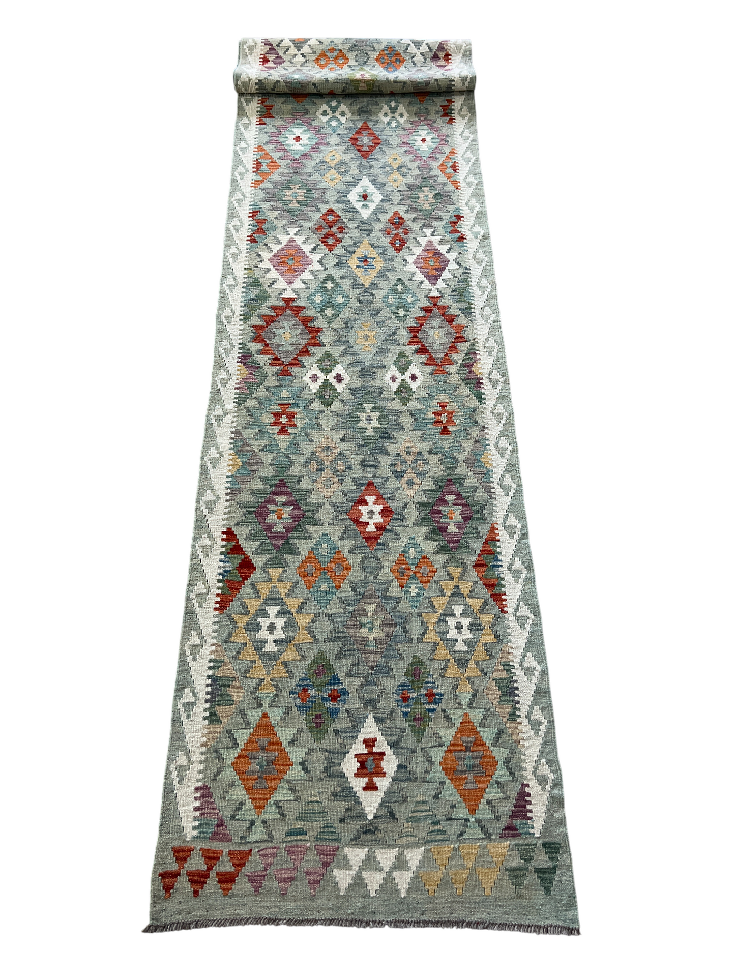 Flatweave kilim, Maimaneh-Afghan 492x83 cm | Rug# 27459