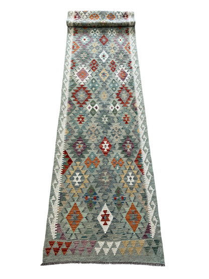 Flatweave kilim, Maimaneh-Afghan 492x83 cm | Rug# 27459