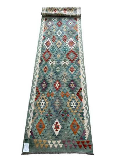 Flatweave kilim, Maimaneh-Afghan 492x83 cm | Rug# 27459