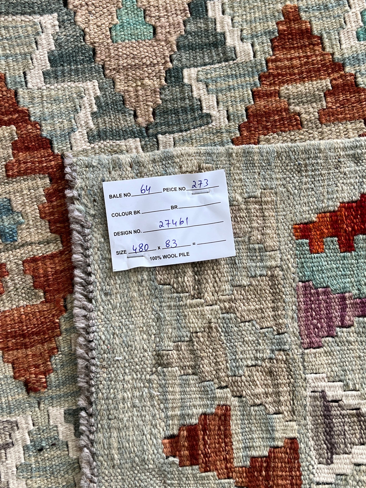 Flatweave kilim, Maimaneh-Afghan 480x83cm | Rug# 27461