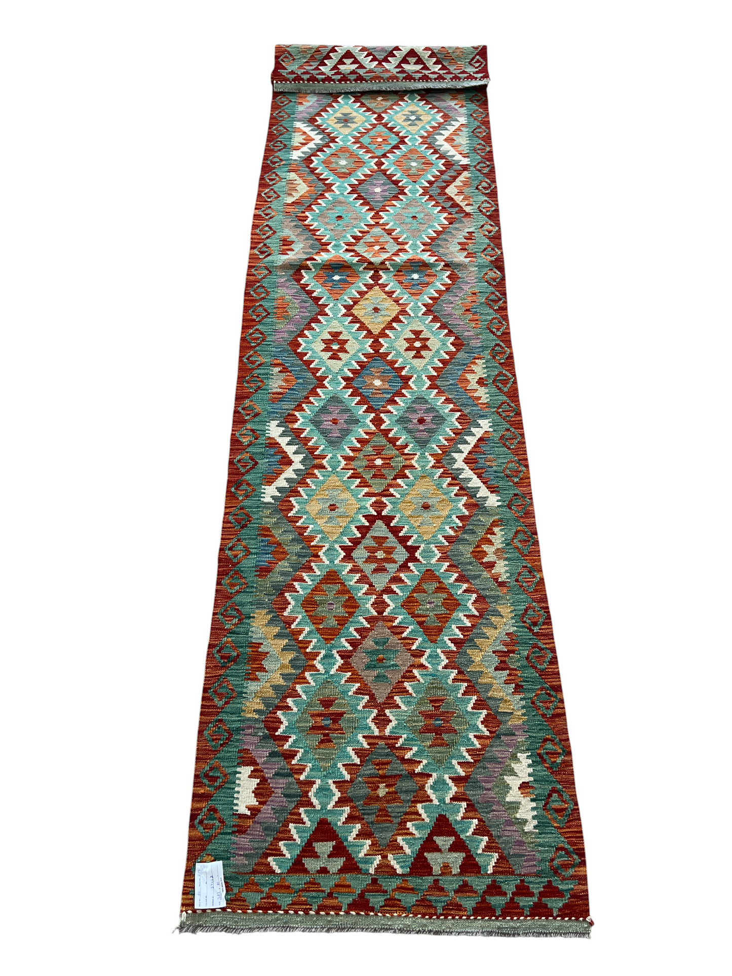 Flatweave kilim, Maimaneh-Afghan 383x81cm | Rug# 27462