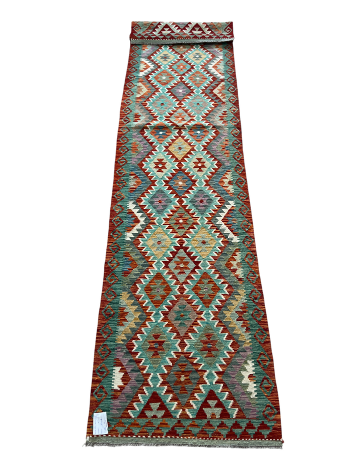 Flatweave kilim, Maimaneh-Afghan 383x81cm | Rug# 27462