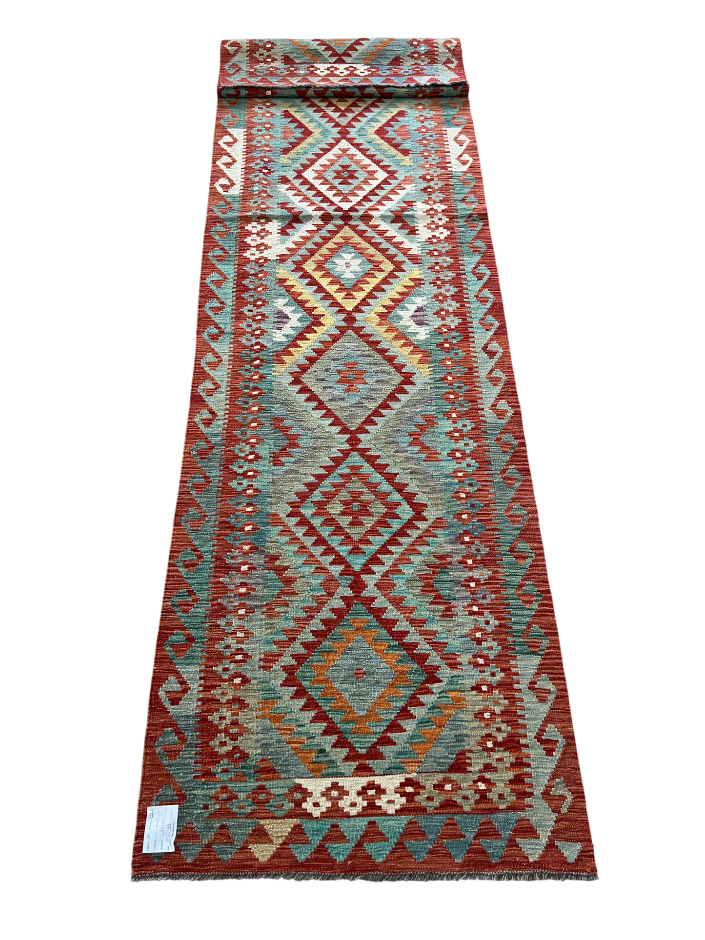 Flatweave kilim, Maimaneh-Afghan 392x89cm | Rug# 27464