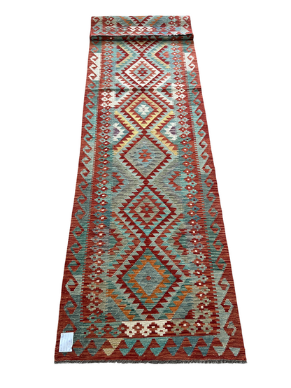 Flatweave kilim, Maimaneh-Afghan 392x89cm | Rug# 27464