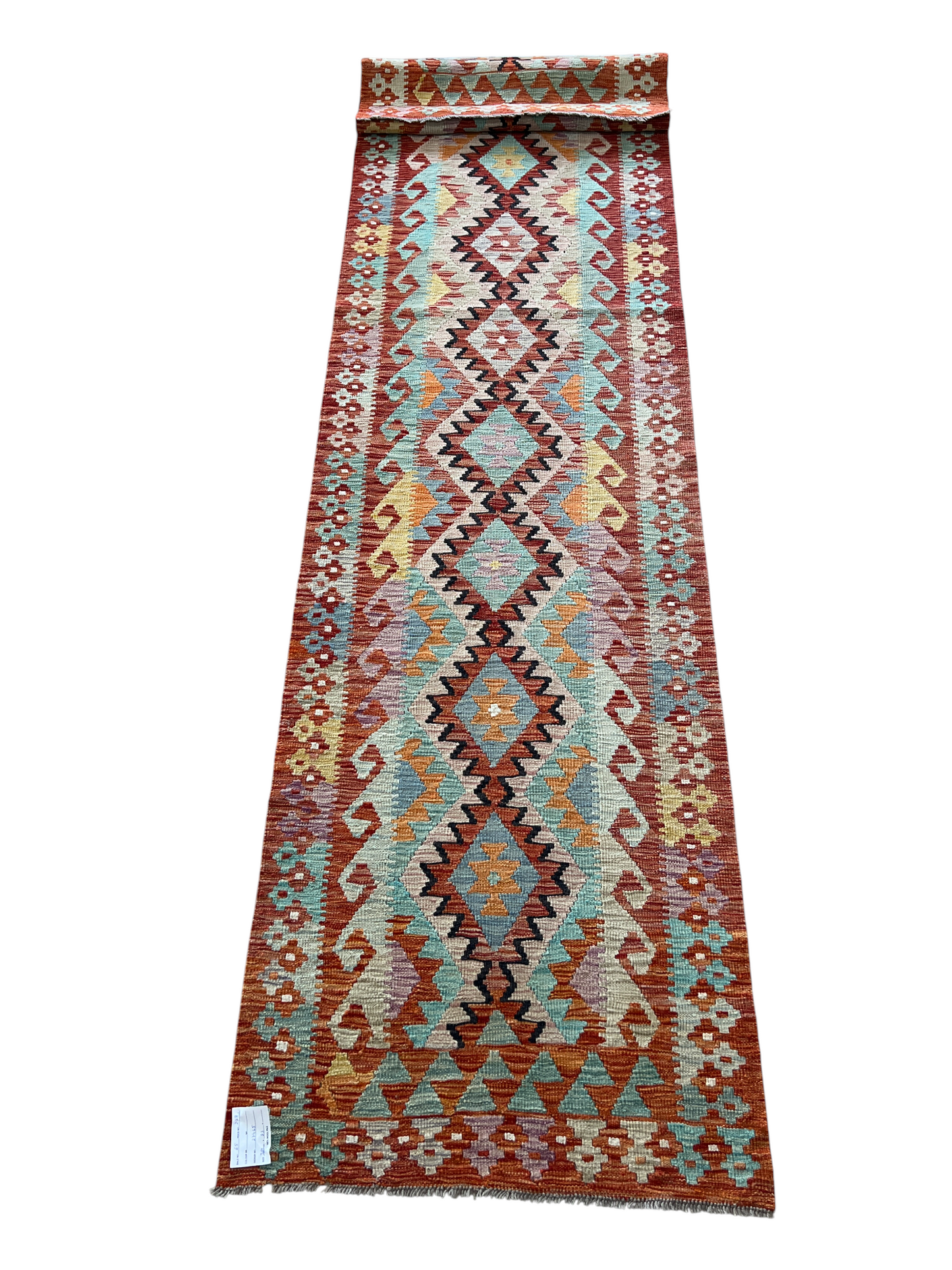 Flatweave kilim, Maimaneh-Afghan 381x83cm | Rug# 27465